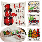 Sierkussenhoes | Kussenhoes | Kussensloop | Woonaccessoires | 40 x 40 cm | 4 Stuks | Kerstpatronen | Wit