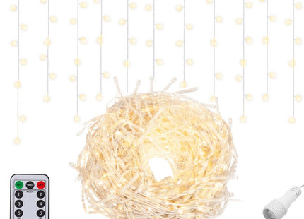 IJspegel Verlichting | 12 m + 2.5 m Snoer | Inclusief Afstandsbediening | 300 LED | Warm Wit | Koppelbaar