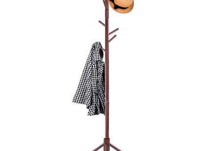 Staande Kapstok | Hout | 8 Haken | Donker Hout  | 175 cm