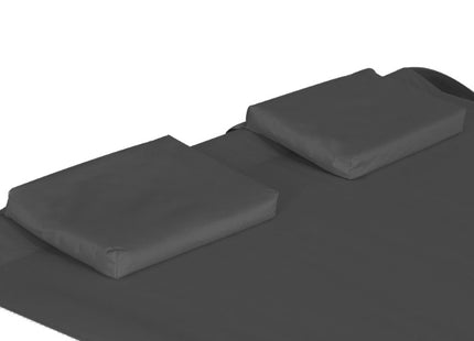 Ligbed | Ligstoel | Zonnebed | Verrijdbaar | 2-Persoons | Inclusief Luifel | Grijs