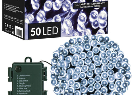 Kerstverlichting | 5,5 m | Batterij | 50 LED | Koel Wit