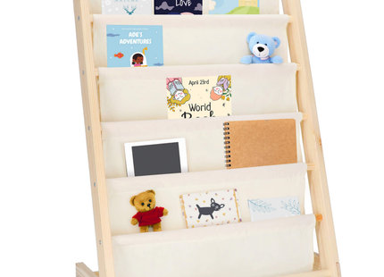 Boekenkast Kind - Hout - Linnen - 81 x 58,5 x 30 CM