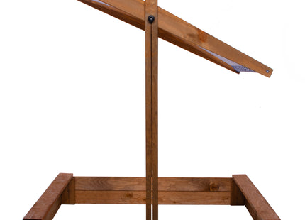 Zandbak  - Inclusief Gronddoek - Met Dak - Geïmpregneerd - Blauw/Wit -120 x 120 CM
