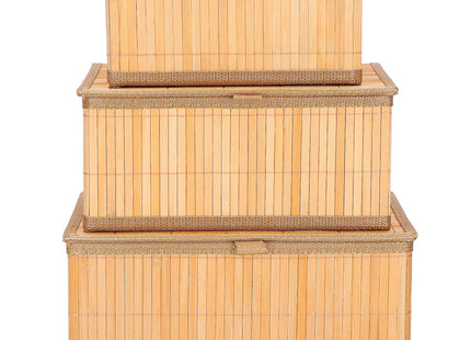 Organizer - Opberger - Gesloten - Badkamer - Cosmetica - Bamboe - Set Van 3 - Ecru