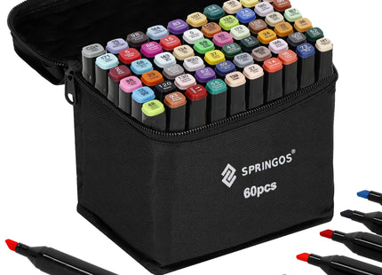 Twinmarkers | Alcohol Markers | Stiften Voor Volwassenen | 60 Stuks | Dubbelzijdig Multicolor