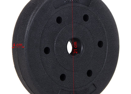 Halterschijf | 1 x 2,5 kg | Kunststof | Zwart