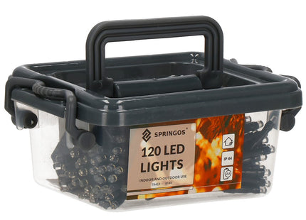 Kerstverlichting | Kristalvorm | 9 m | Batterij  | 120 LED | Warm Wit