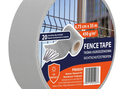 Vlechtband | Privacyfolie | Vlechtband Voor Tuinafsluiting | PVC | 35 m | 450 g/m² | Grijs
