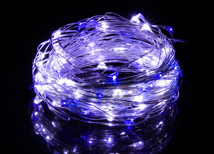 Kerstboomverlichting - 100 LED - Microdraden - 9.9 M - Koel Wit/Blauw