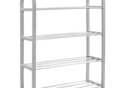 Springos Schoenenrek | 12 - 14 Paar Schoenen | 4 Laags | Kunststof/Metaal | Grijs