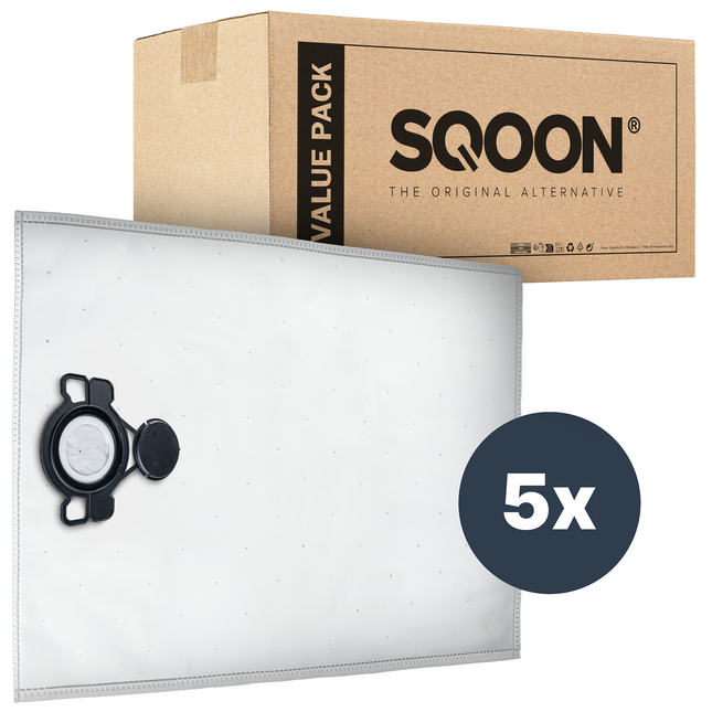 SQOON®  Stofzuigerzakken PRO Geschikt voor Nilfisk Attix 33 / 44, VHS 40 / 42 & Makita VC4210 - 5 Stuks