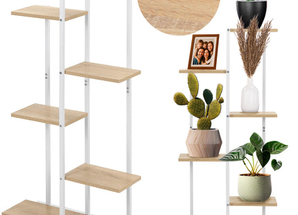 Plantenrek - Plantenstandaard - Bloemenstandaard - Bloementrap - Metaal - 6 - Laags - 60 X 20 X 113 CM - Wit