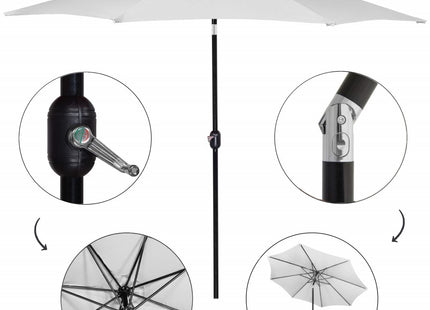 Parasol | Parasols | Kantelbaar | Met Ventilatie | Zilver | 300 cm