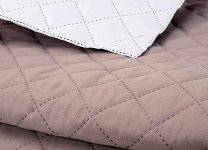 Sprei - Roze - Wit - Dubbelzijdig - Gewatteerd - 200 x 220 Cm