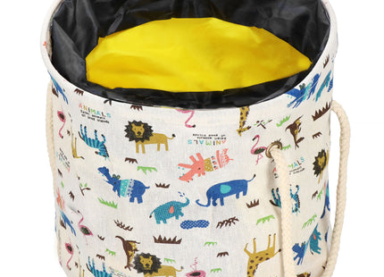 Opbergmand - Speelgoedmand - Kledingmand - Organizer - Deksel - Handvatten -  Animals - Multicolor
