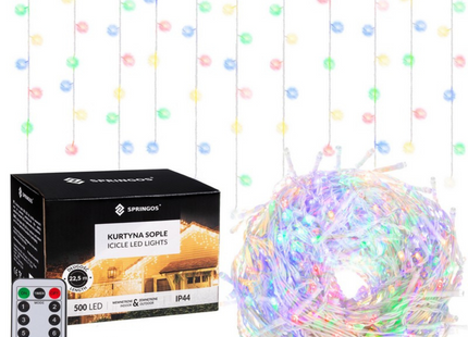 IJspegel Verlichting | 20 m + 2.5 m Snoer | Inclusief Afstandsbediening | 500 LED | Multicolor | Koppelbaar