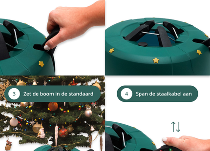 Kerstboomstandaard - Uniek Design - Extra Stevig - 5 Jaar Garantie - Groen - Tot 300 CM - Ø 37 CM
