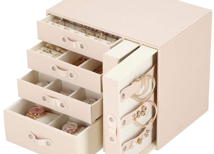 Sieradendoos | Juwelendoos | 6 Lagen | 26x22x18cm | Roze
