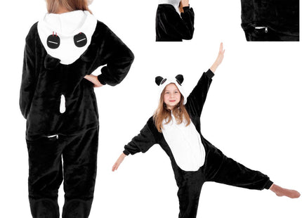 Onesie Kinderen | Panda | Maat 125/140 | Zwart/Wit