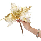 Kunstbloem - Kunststof - Goud - Glitters - 26 cm
