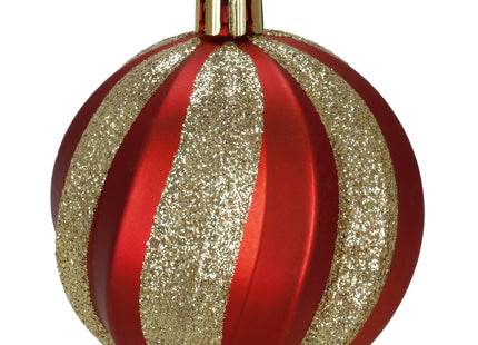 Kerstballen | 6 Stuks | 6 cm | Rood | Goud