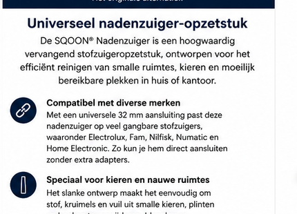 SQOON® Nadenzuiger - 32 mm - Vervangend stofzuigeropzetstuk