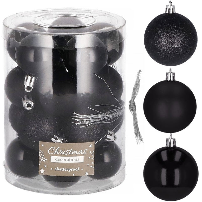 Kerstballen | 20 Stuks | 4 cm | Zwart