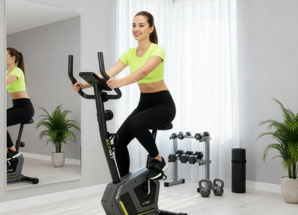 Hometrainer - 8 Weerstandsniveaus - Inclusief Hartslagmeter, Display, Telefoonhouder, Transportwielen - Max 130 KG