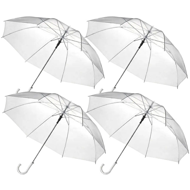 Transparante Paraplu - 4 Stuks - Doorzichtig - Voor Volwassenen - Ø 94 cm