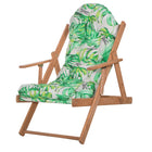Houten Ligstoel - Ligbed - Met Kussen - Verstelbaar - Weersbestendig - Bladeren - Grenenhout - 90 x 71 x 103 Cm