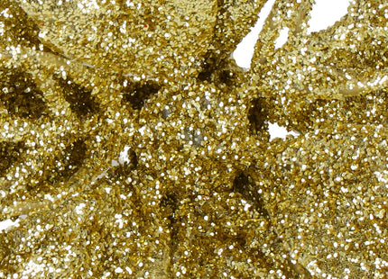 Decoratiebloem | Kerstster | Kerstbloem | Glitters | Goud | 28 CM