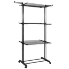 Wasrek - Droogtoren - Droogrek - 4 - Etages - Inklapbaar - Inclusief- Wielen - Draaibaar - 180x75,5x49 cm