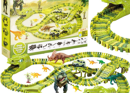 Dino Racebaan | Inclusief Jeep | 240 Delen | Groen