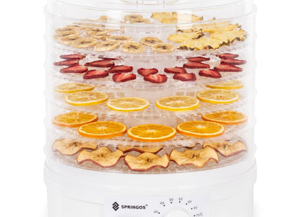Voedseldroger - Fruit- en kruidendroger -  5 Laags - Metaal - Kunststof -  35°C – 70°C - 15 Liter - 350 Watt