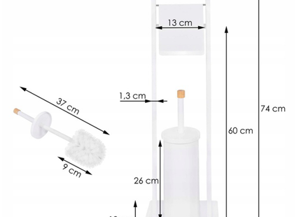 Toiletbutler | Toiletrolhouder | Toiletborstel met houder | Toiletaccessoire | Wit