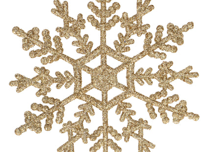 Kerstboomhanger -Sneeuwvlokken -Kerstversiering - Goud Glitters - 3 Stuks - 12 Cm