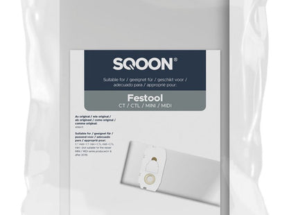 SQOON® Stofzuigerzakken  Geschikt voor Festool CT / CTL / MINI / MIDI (tot 2019) - 5 Stuks