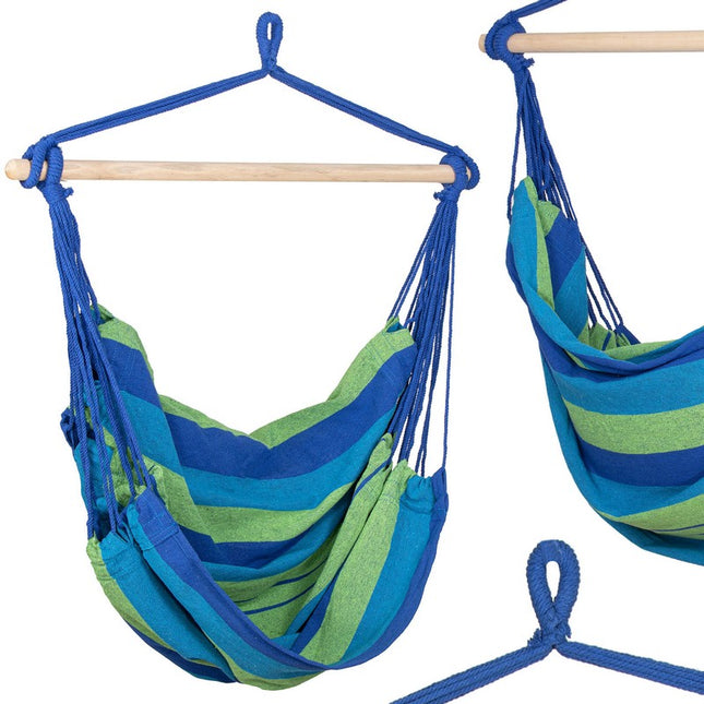 Hangstoel | Binnen & Buiten | Belastbaar tot 150 kg | 150 x 100 cm | Blauw/Groen