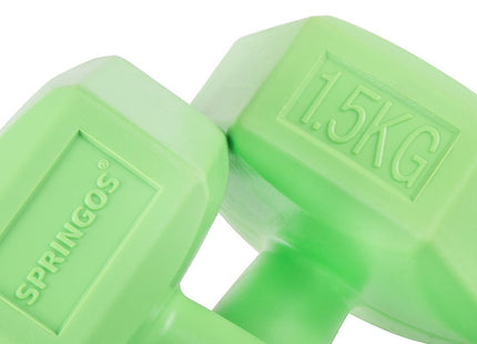 Dumbbell Set - 1,5 KG - Groen - Oefengewichten