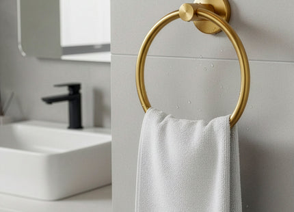 Handdoekring  | Badkamerhanger | Handdoekrek | RVS | Ring | Glanzend | Goud | 3 Kg