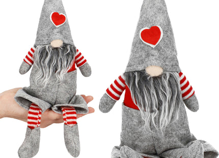 Kerstkabouter - Kerstdwerg - Kerstversiering - Grijs - 37 cm