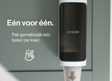 Bekerdispenser - Bekerhouder- Plastic - Ophangbaar - Zwart - Wit