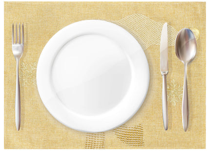 Placemat voor Kerst - Sneeuwpop - Goud - 48 x 38 cm
