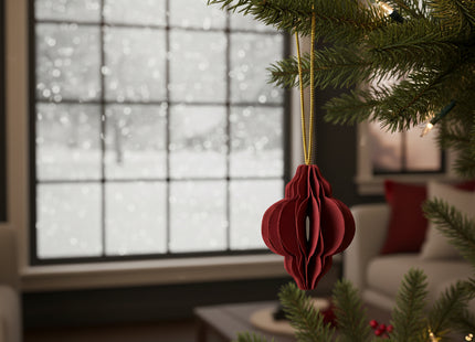 Kersthanger | Opvouwbaar | Bordeauxrood  | 4 cm | 6 Stuk