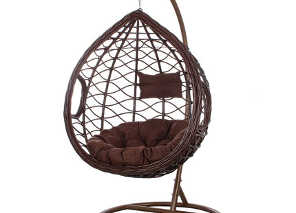 Hangstoel | Egg Hangstoel | XXL 125 cm | Inclusief Standaard & Kussen | Bruin