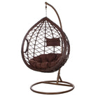 Hangstoel | Egg Hangstoel | XXL 125 cm | Inclusief Standaard & Kussen | Bruin