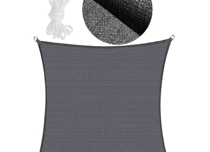 Schaduwdoek | Zonnezeil | Vierkant | 4 x 4 m | 90% Schaduw | Donker Grijs