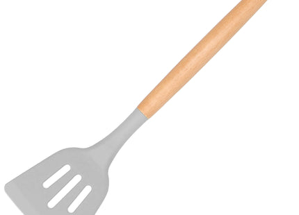Kookgerei Set | 12 Delig | Keukengerei Siliconen Set | Bamboe/Siliconen | Grijs