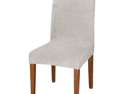 Velvet Stoelhoes - Voor Eetkamerstoelen - Met Stretch - Grijs