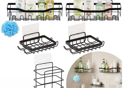 Doucherekken - Badkamerplanken - RVS - Zwart - Driehoekig - 3 Kg - 5 Stuks